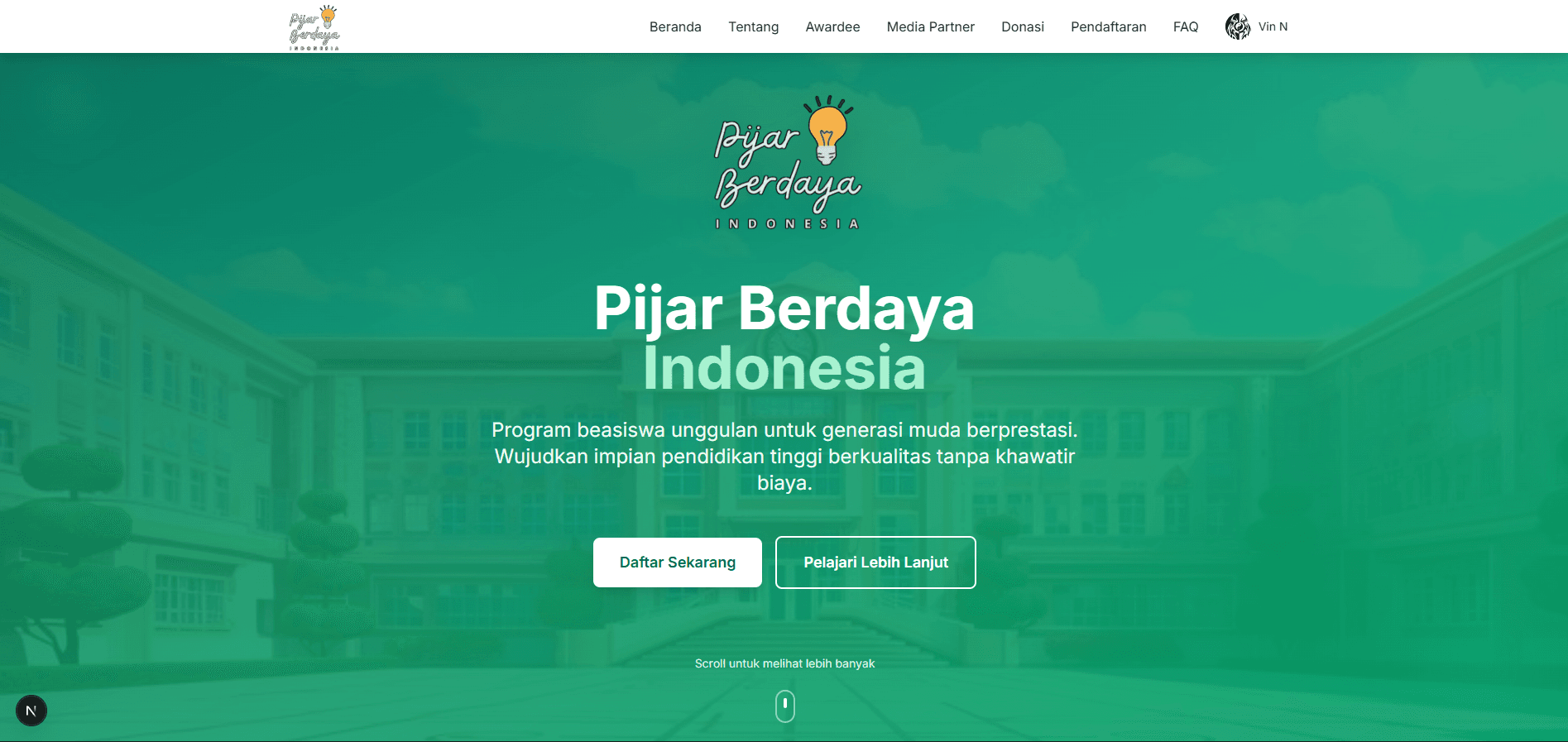 Pijar Berdaya Indonesia Website — screenshot 1